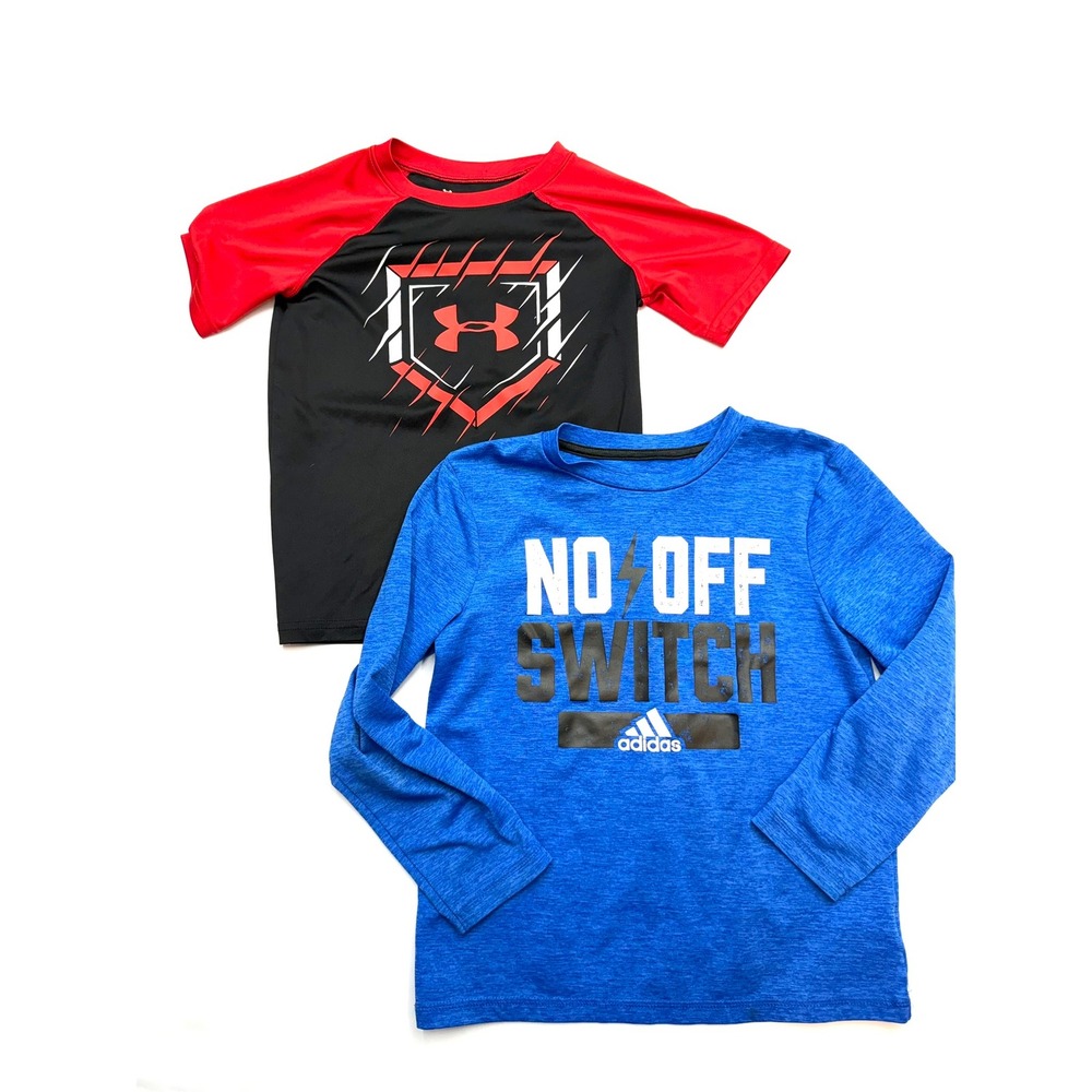 UNDER ARMOUR ADIDAS Boys 7 2pc Bundle Red Black Blue Short Long Sleeve BB13